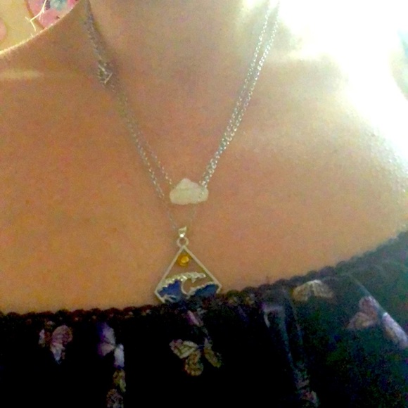 Cloud and waves necklaces only worn for pic - Picture 1 of 4